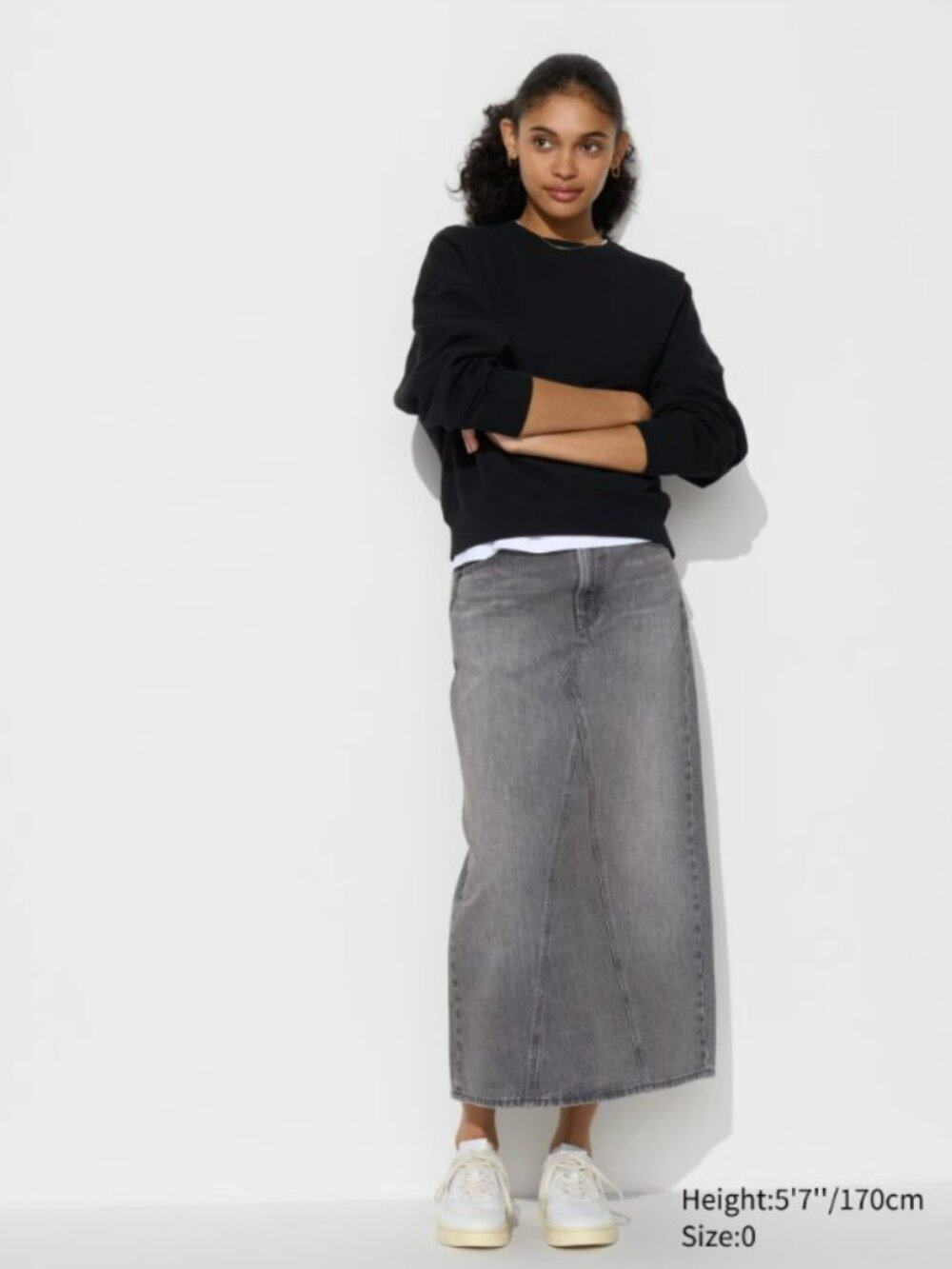 Uniqlo Women's Denim Panel Long Skirt